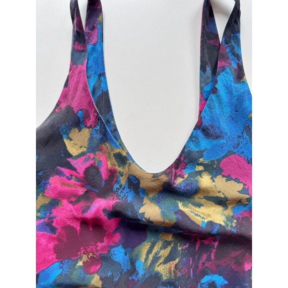 Aritzia T BABATON Floral Printed Silk Crepe Tiered Layered A-Line Tank, Size XS - Picture 8 of 11